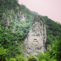 Statue of Decebalus, the tallest Rock sculpture in Europe, near Orsova